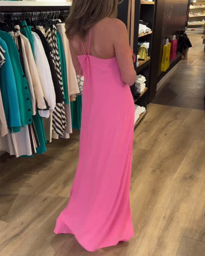 Halterneck Schlitz einfarbiges Zweiteiler-Set