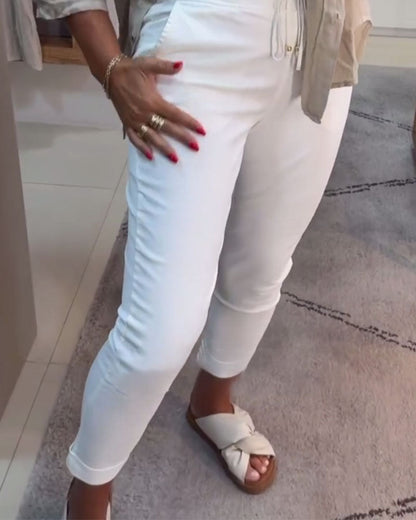 Schnürung Lässige Bleistift-Hose