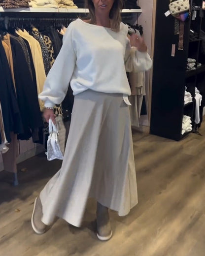 Kalte Schulter Einfaches Sweatshirt