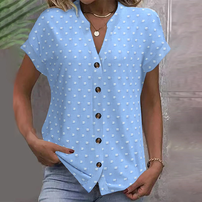 Blaue Bluse mit Drop Shoulder