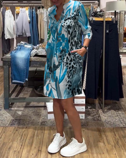 Damen tägliches lässiges Farbkleid