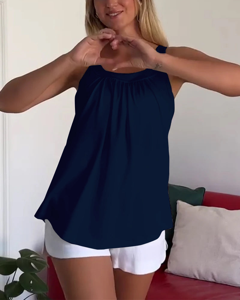 Trägerloses Plissiertes Top in einfarbiger Ausführung