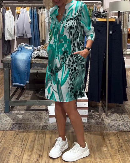 Damen tägliches lässiges Farbkleid