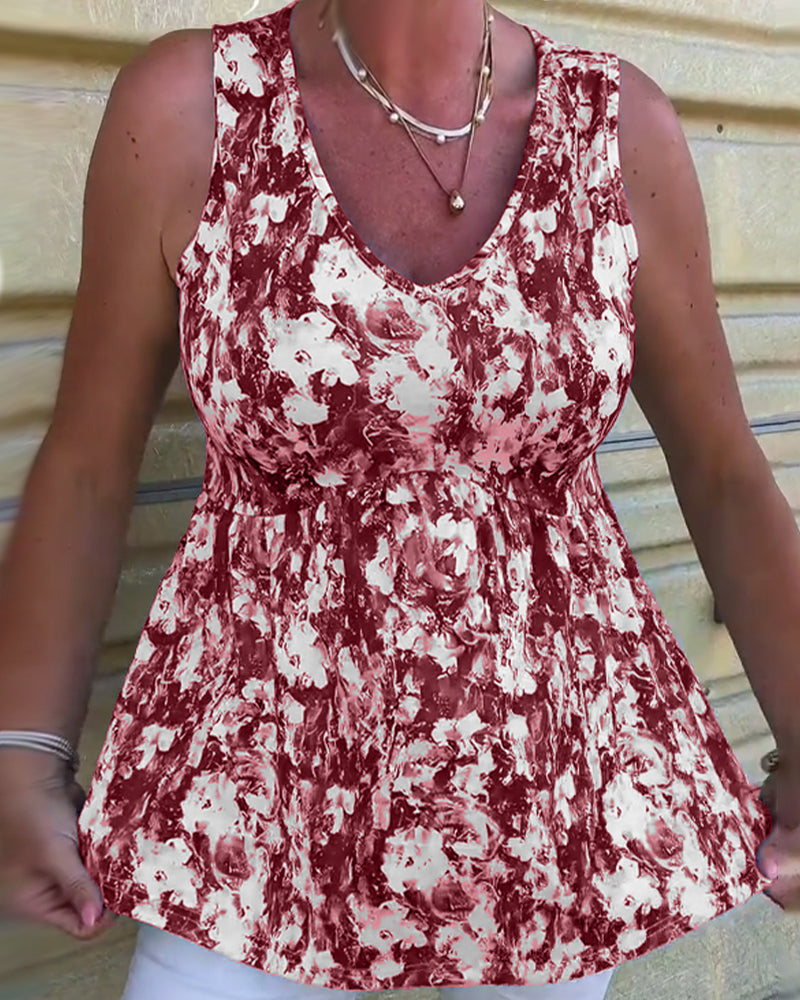 Sexy Bedrucktes Ärmelloses Tanktop