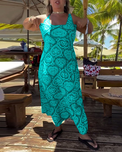 Trägerloser Herz-Urlaubsdruck-Badeanzug