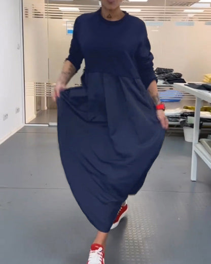 Maxi Einfarbiges Freizeitkleid