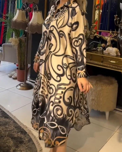 Lässiges und elegantes bedrucktes Kleid