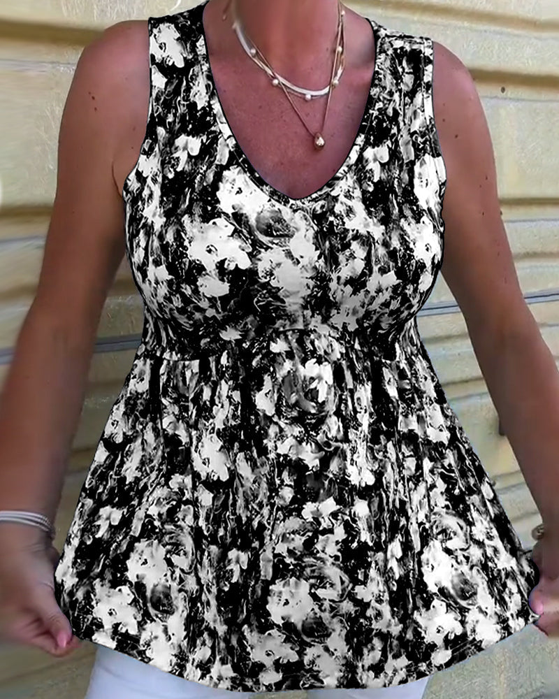 Sexy Bedrucktes Ärmelloses Tanktop