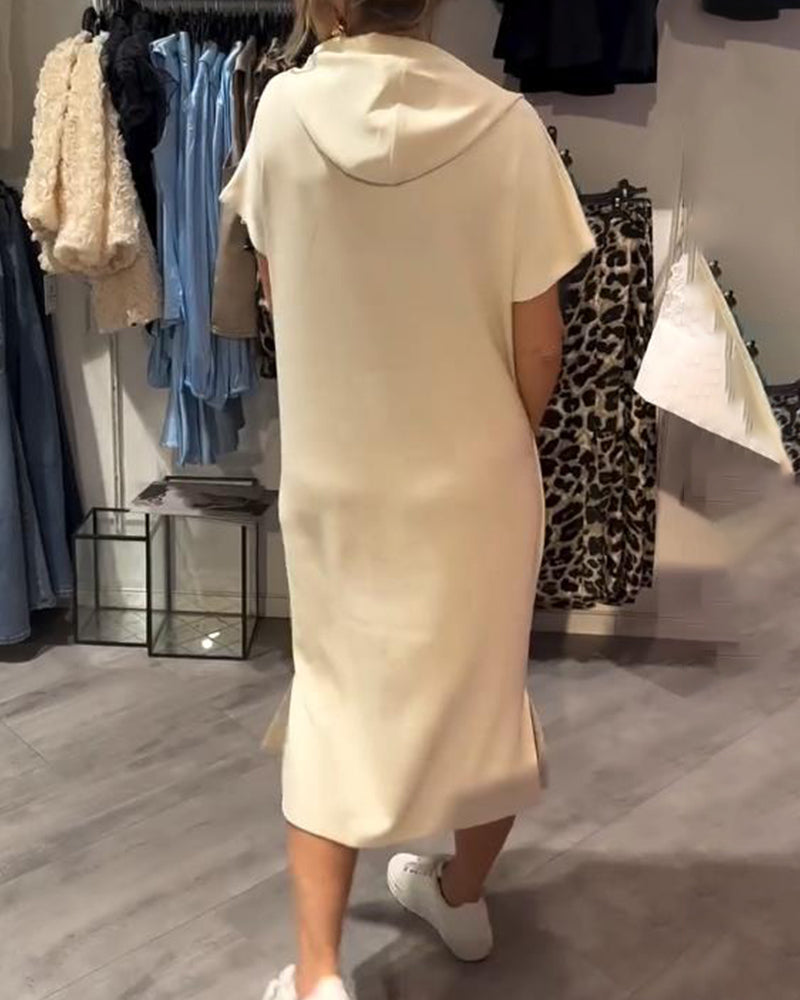 Hooded Casual Drawstring Dress