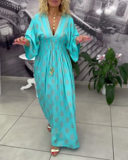 Luftiges Maxi-Kleid mit Holiday-Print