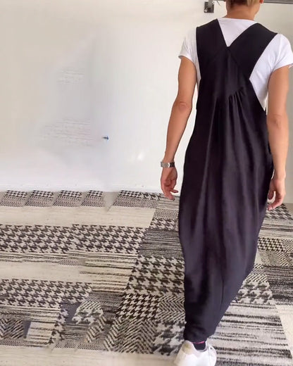 Lässiges Einfarbiges Trägerkleid