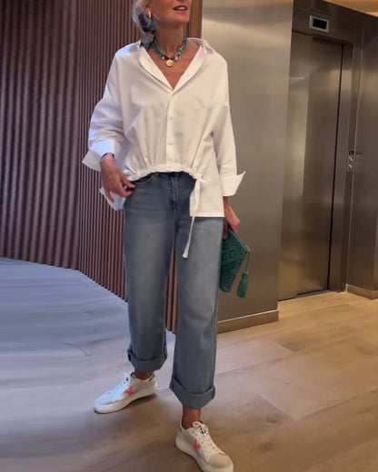 Pendeln einfarbiger Revers-Top