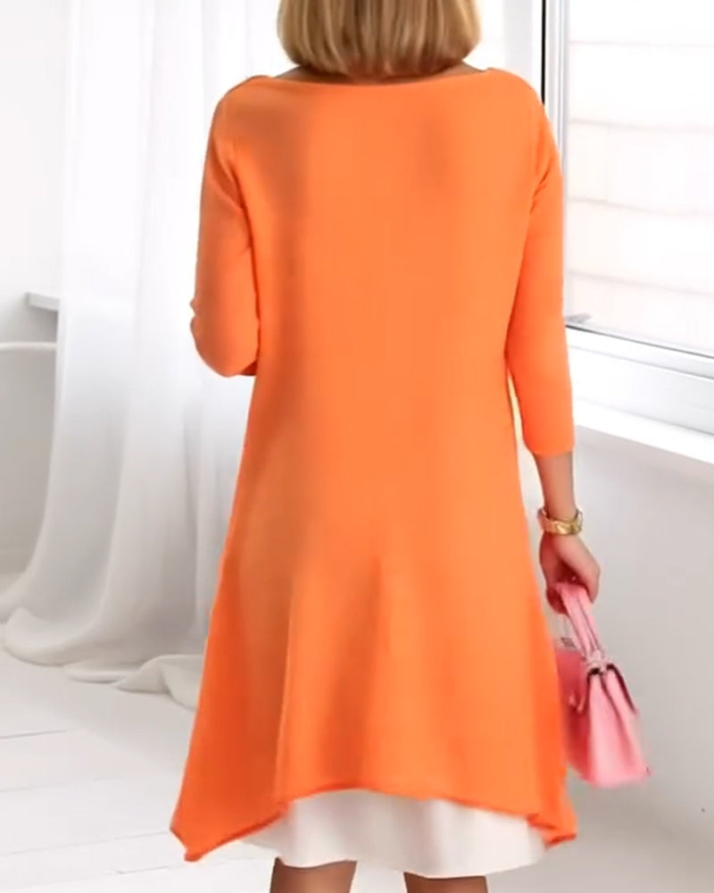 Blumenmuster Patchwork Langarm-Set