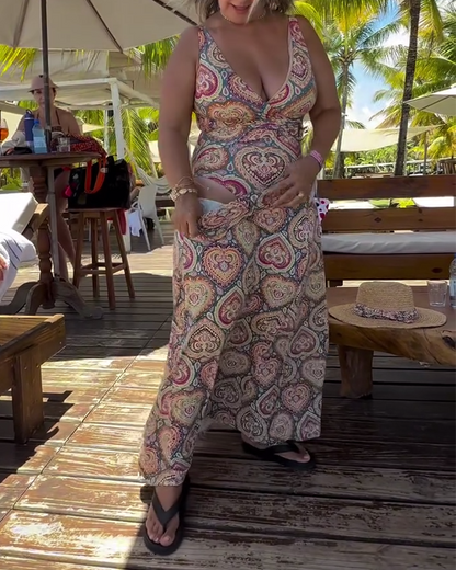 Trägerloser Herz-Urlaubsdruck-Badeanzug