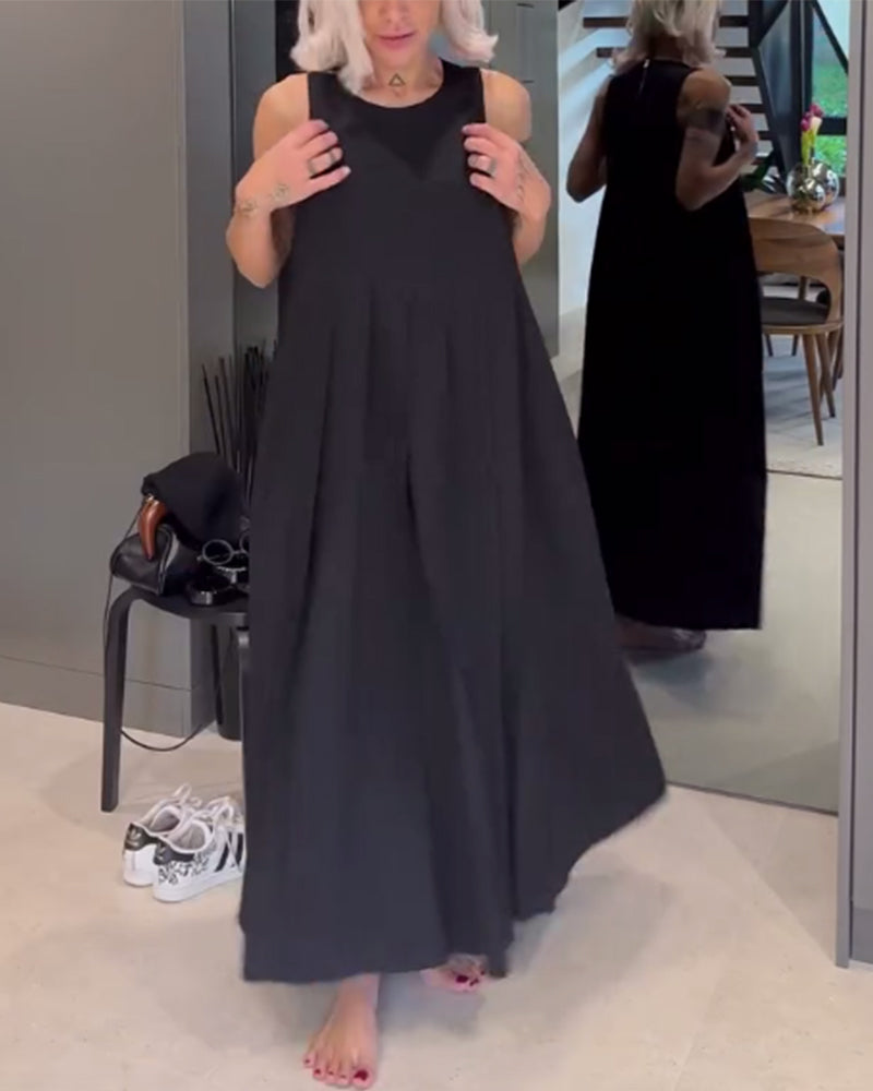 Elegantes einfarbiges Plissee-Topkleid