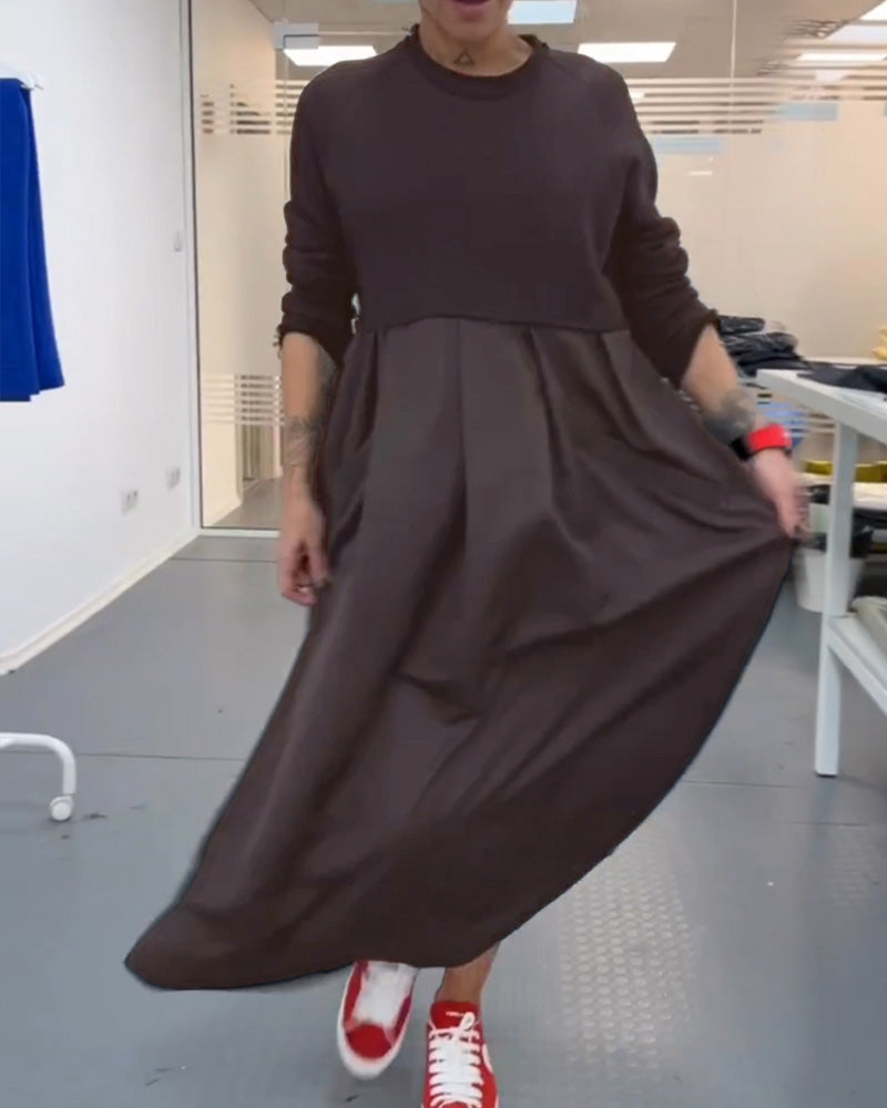 Maxi Einfarbiges Freizeitkleid