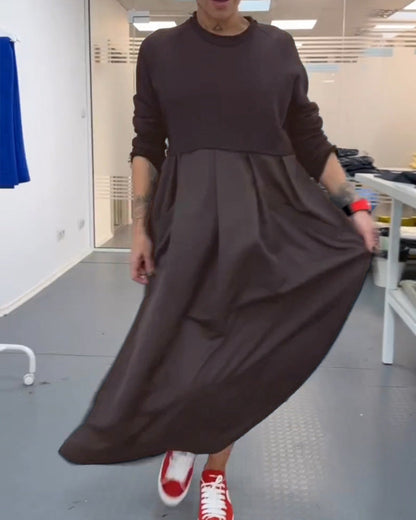 Maxi Einfarbiges Freizeitkleid