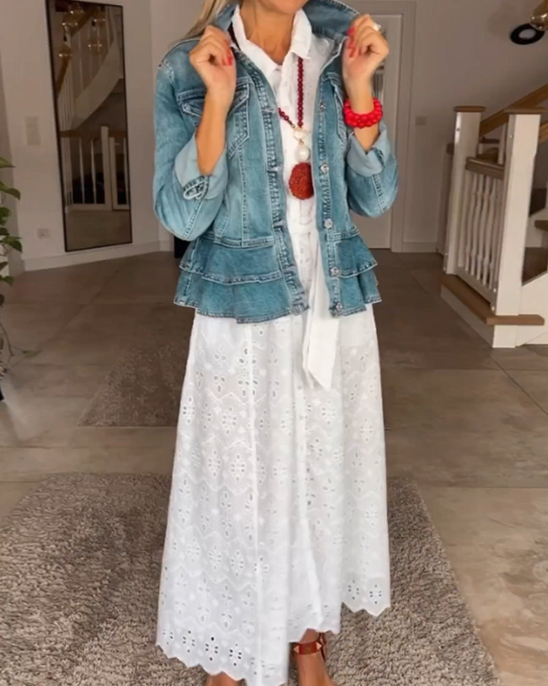 Schickes Midi-Kleid mit 3/4-Ärmeln