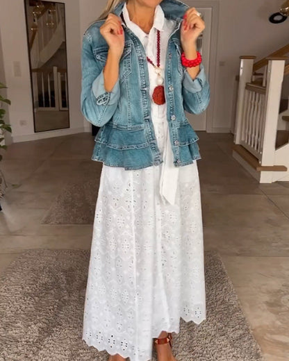 Schickes Midi-Kleid mit 3/4-Ärmeln