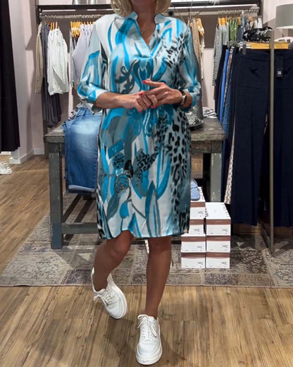 Damen tägliches lässiges Farbkleid