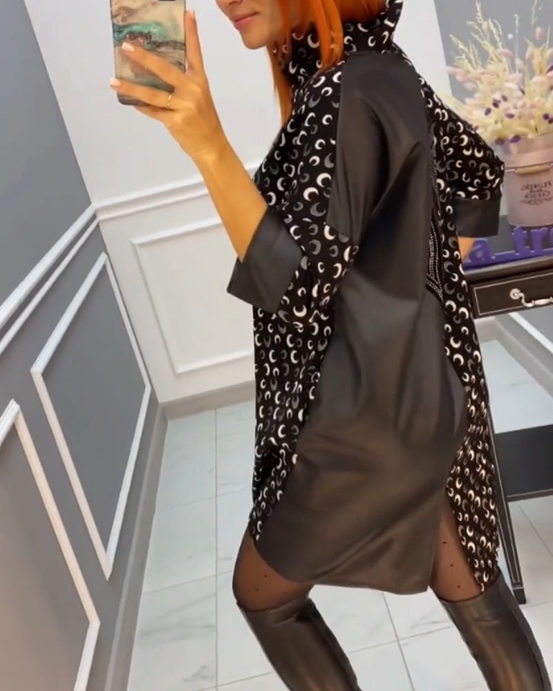 Lässiges Kleid mit Schmetterlingsdruck