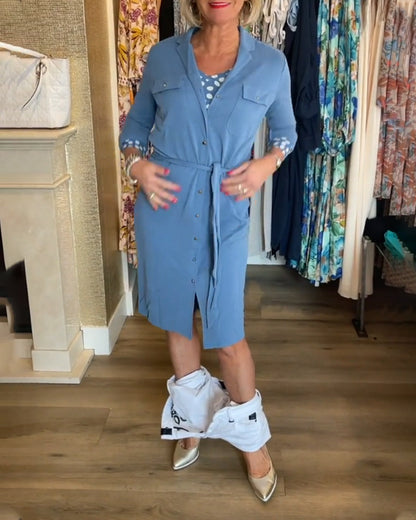 Lässiger einfarbiger Hemdchenmantel