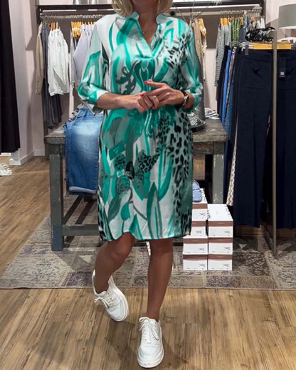 Damen tägliches lässiges Farbkleid