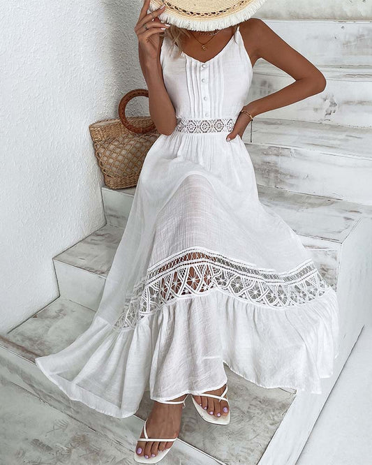 Elegantes Spitzenkleid in einfarbig