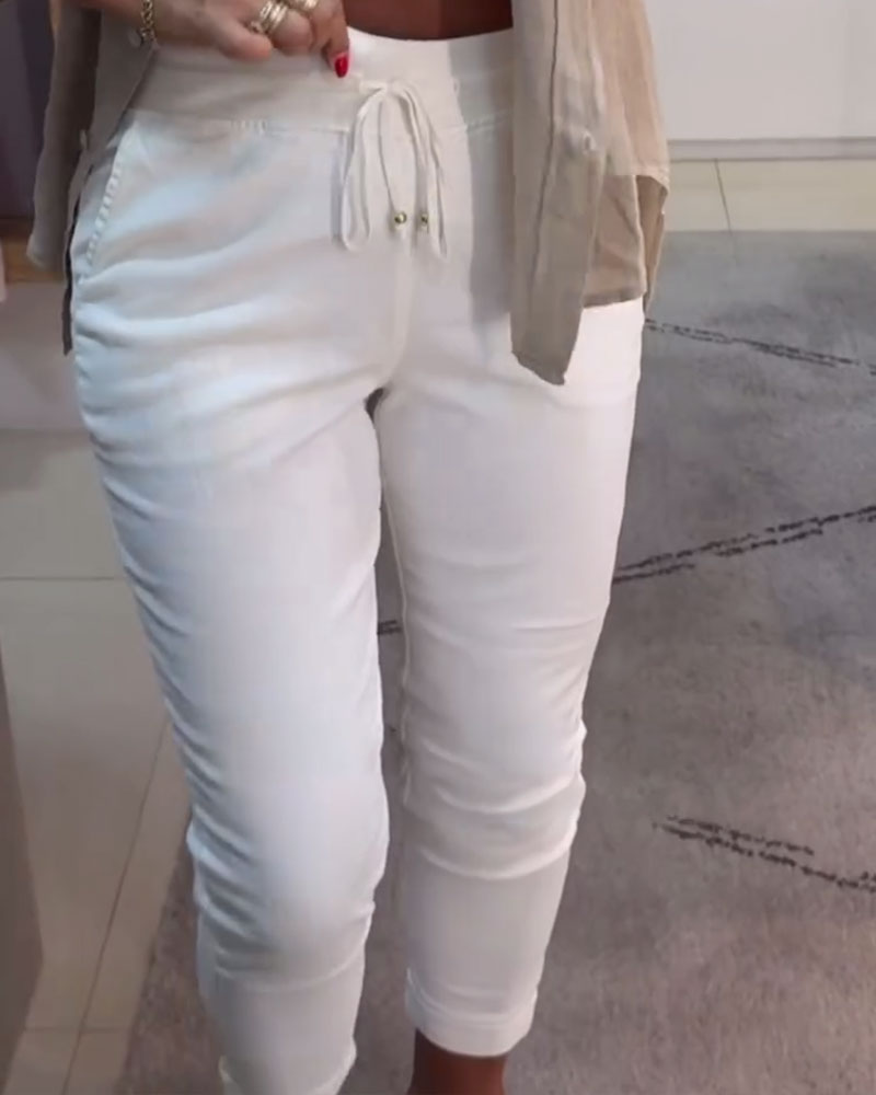 Schnürung Lässige Bleistift-Hose