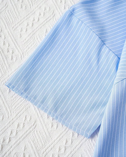 Gestreiftes Print Crew Neck Freizeitoberteil