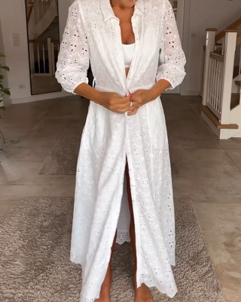 Schickes Midi-Kleid mit 3/4-Ärmeln