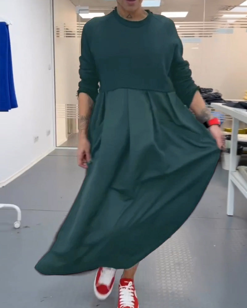 Maxi Einfarbiges Freizeitkleid