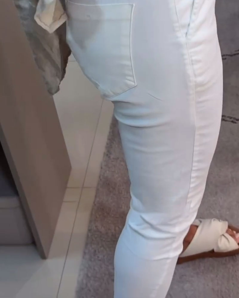 Schnürung Lässige Bleistift-Hose