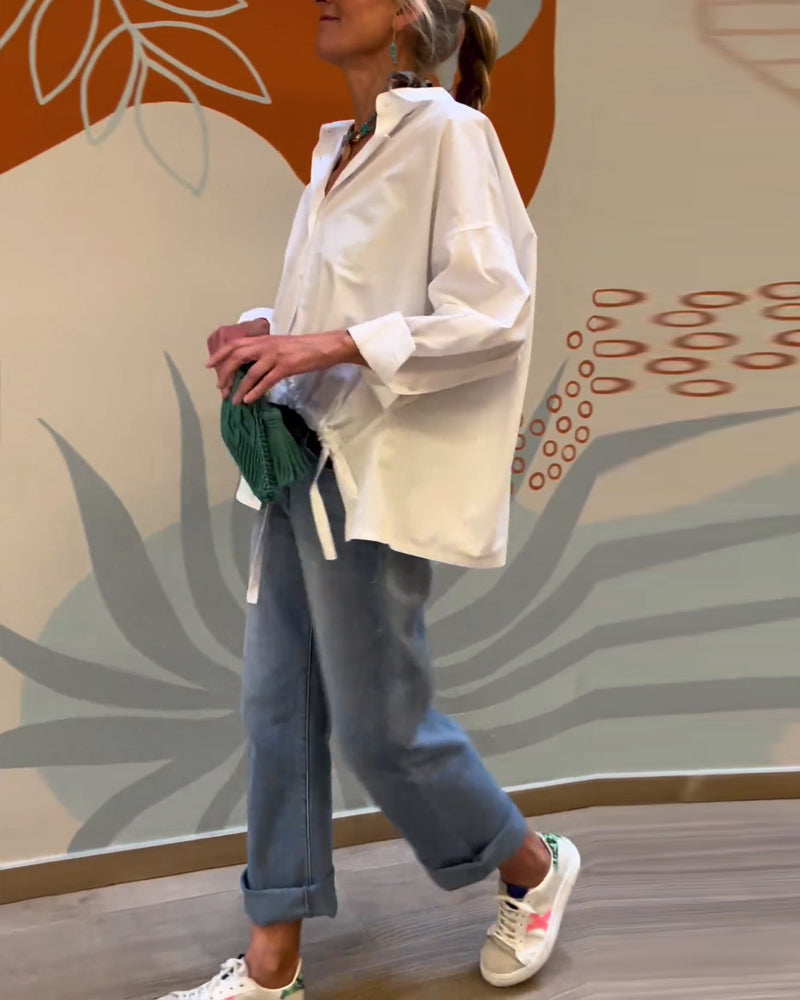 Pendeln einfarbiger Revers-Top