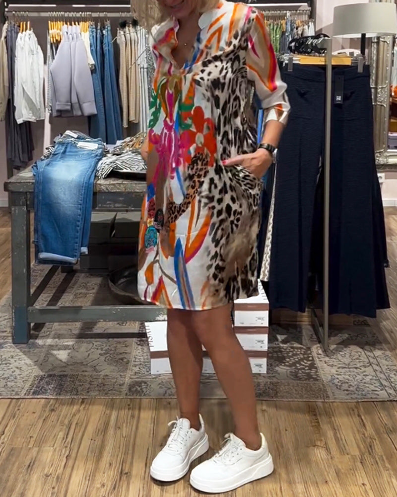 Damen tägliches lässiges Farbkleid