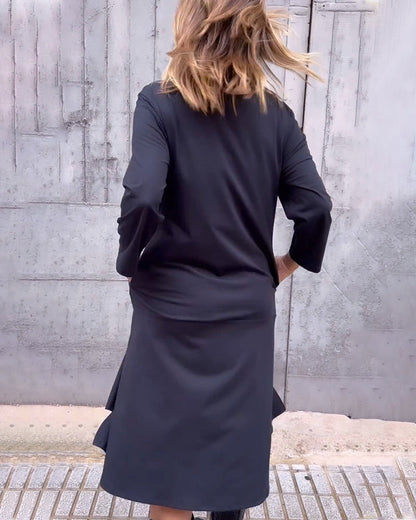 lockeres Kleid mit Tasche