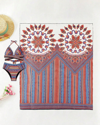 Sexy bedrucktes Badeanzug-Set