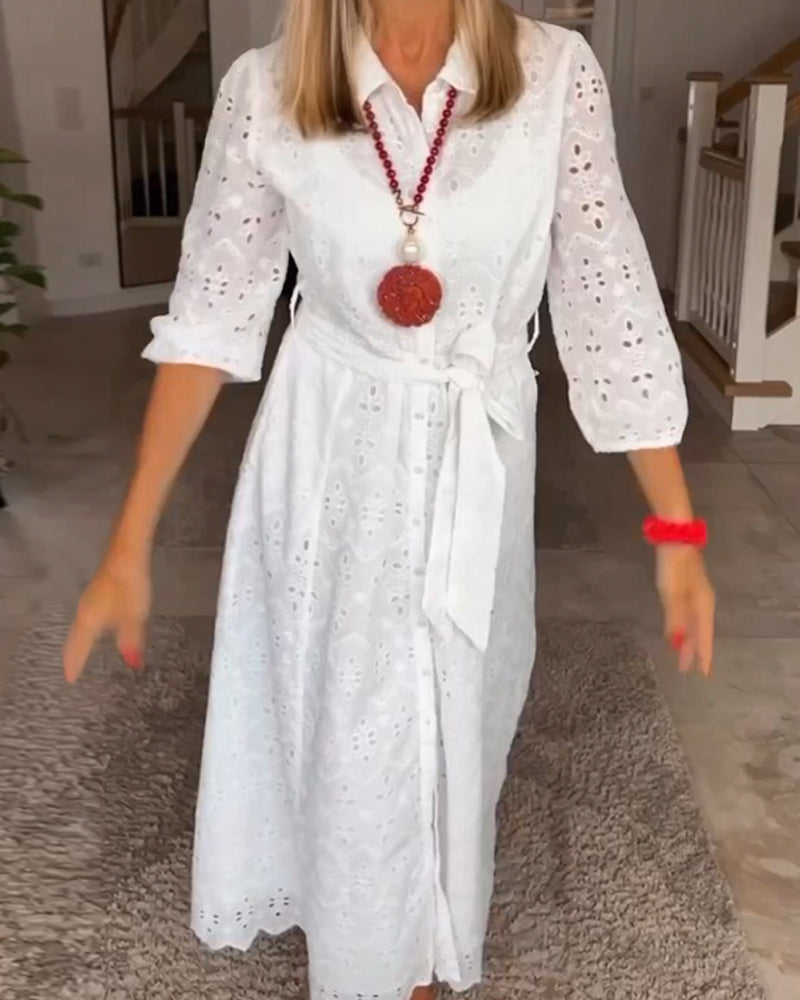 Schickes Midi-Kleid mit 3/4-Ärmeln