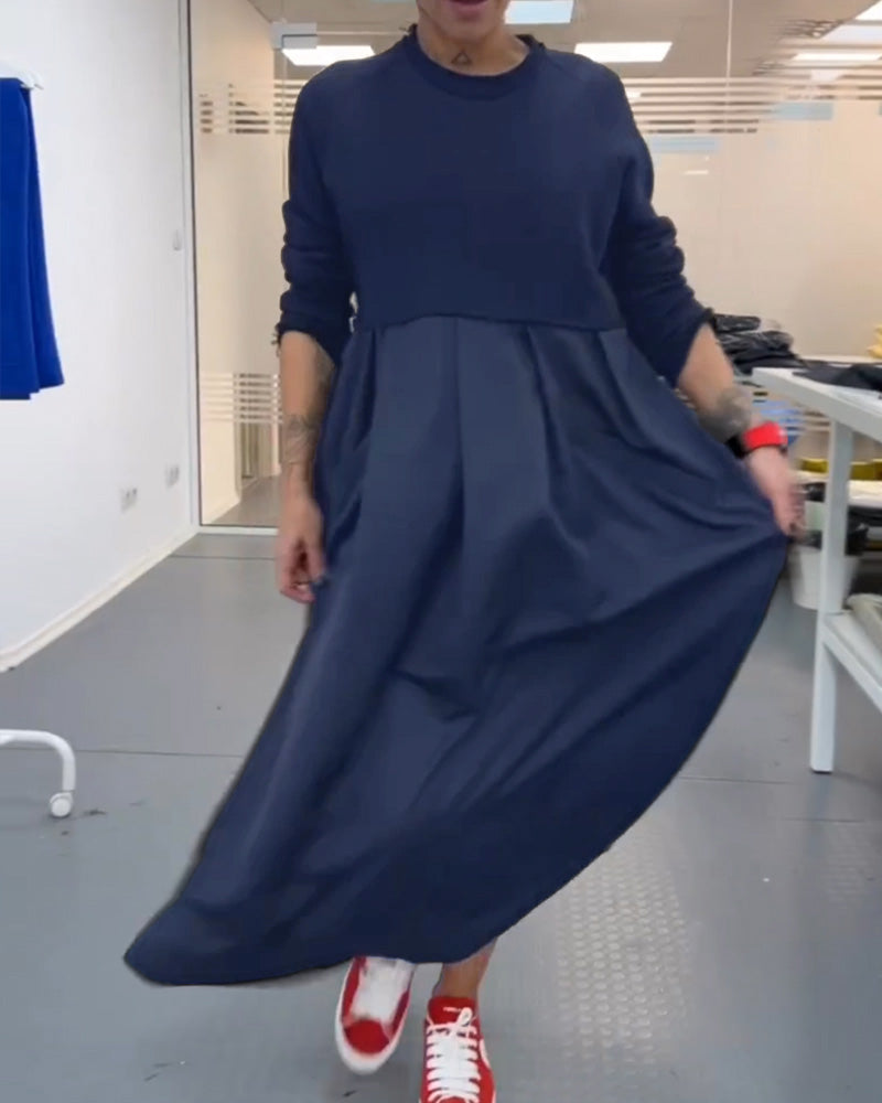 Maxi Einfarbiges Freizeitkleid