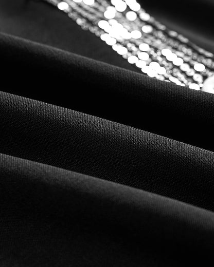 Gestreifter Pailletten-Knopf-Casual-Top