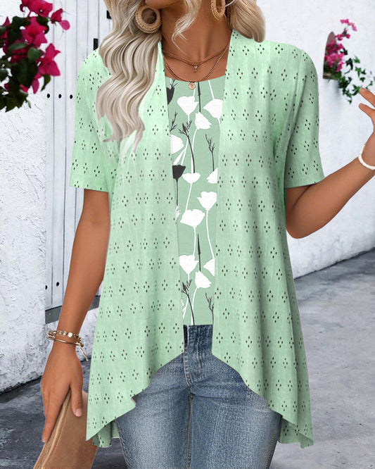 Falsche Zweiteilige Bedruckte Bluse