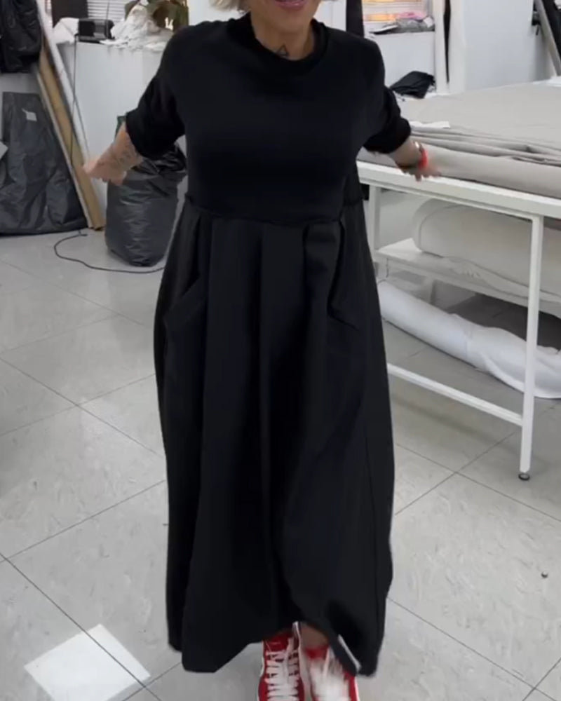 Maxi Einfarbiges Freizeitkleid