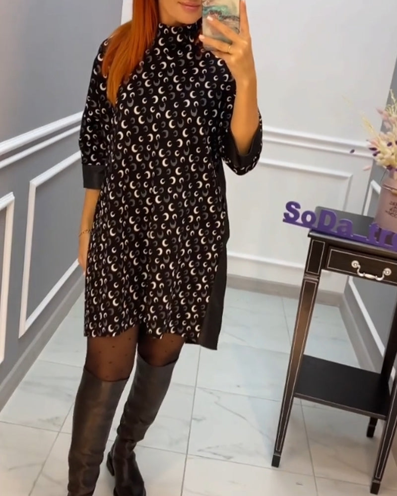 Lässiges Kleid mit Schmetterlingsdruck