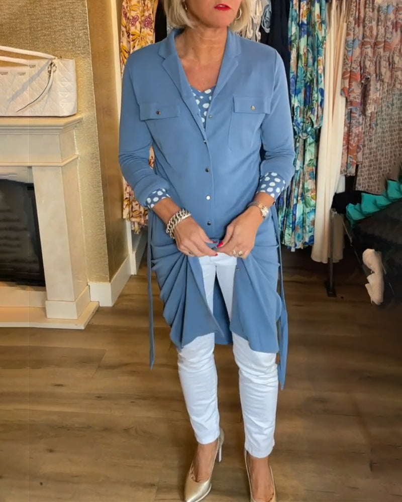 Lässiger einfarbiger Hemdchenmantel