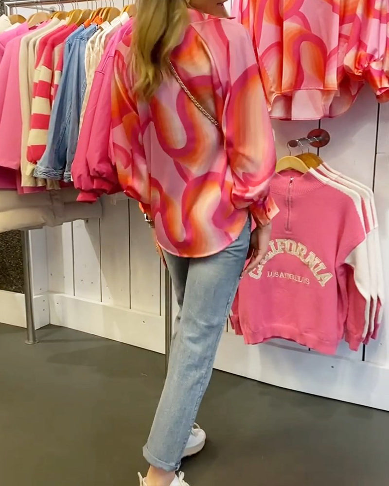 Revers Langarm Freizeitbluse