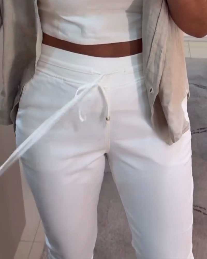 Schnürung Lässige Bleistift-Hose