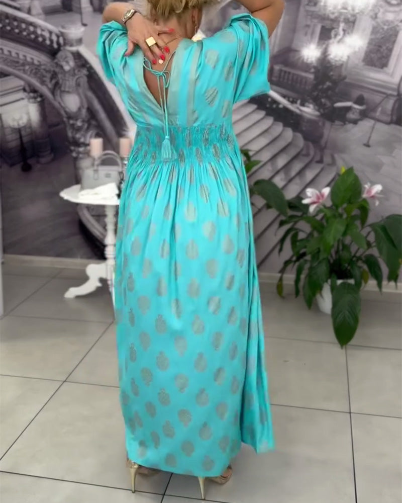 Luftiges Maxi-Kleid mit Holiday-Print