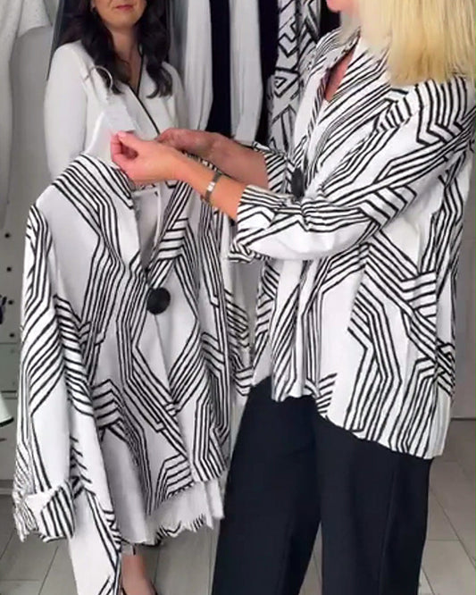 Kontrastdruck Falten Top