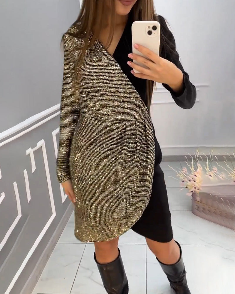 Doppeltes Patchwork-Glitzerkleid