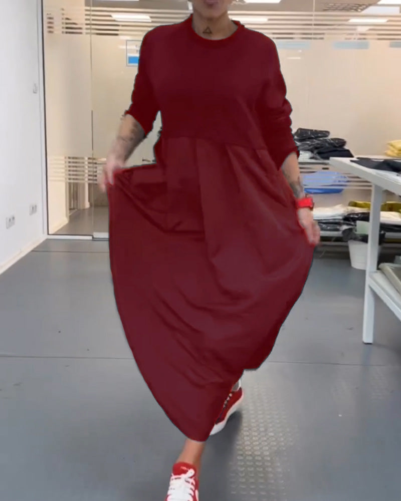 Maxi Einfarbiges Freizeitkleid